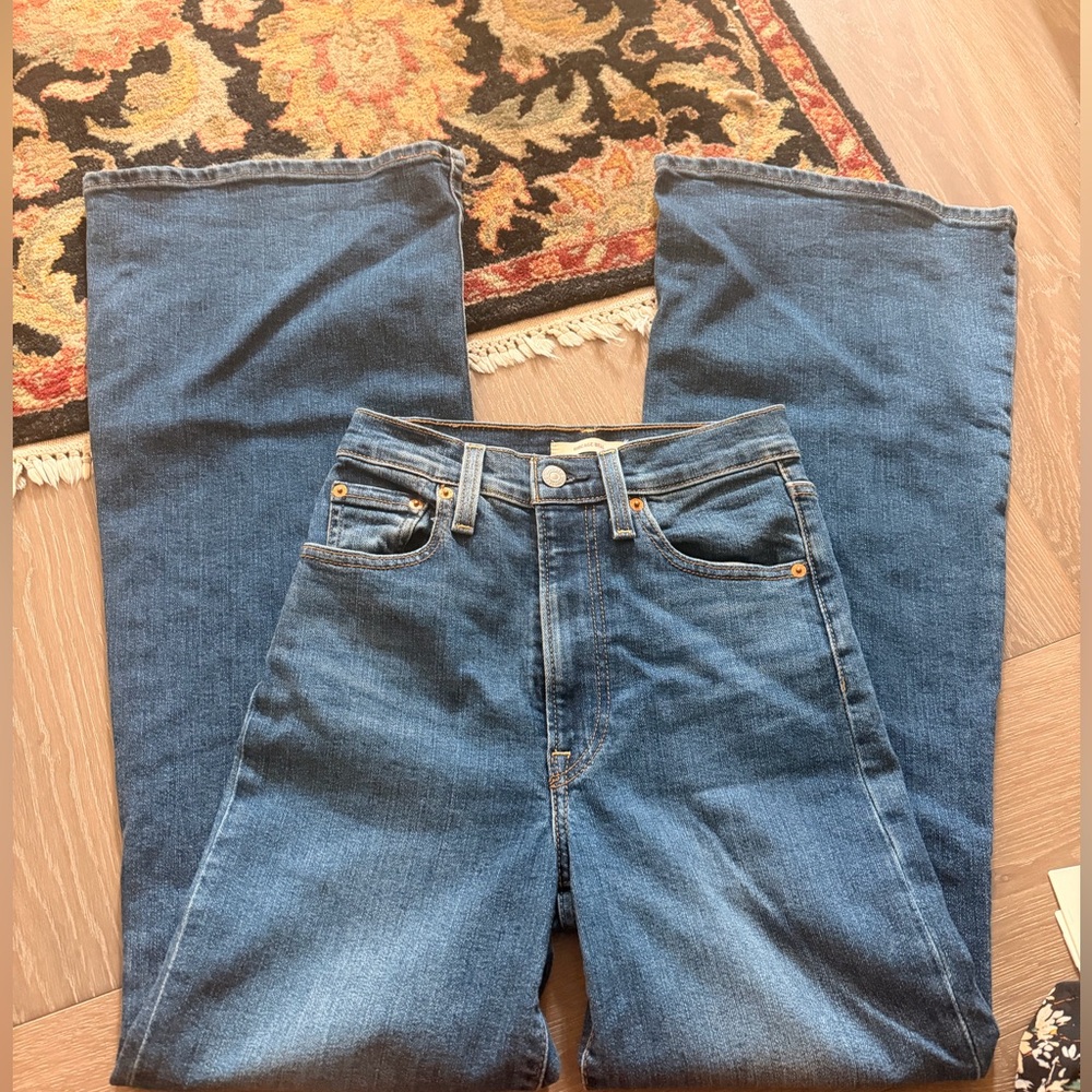 Levi's rib cage bell jeans